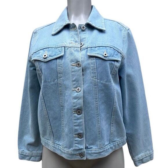Vintage Gloria Vanderbilt Denim Jean Jacket Women's Small Light Blue Long Sleeve - Picture 1 of 15